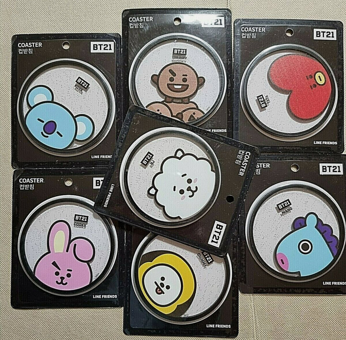 thumbnail image 2 of BTS BT21 Official Cup Coaster – Authentic & New 2 of 6