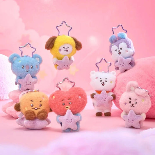 THE JOURNEY PURPLE STAR PLUSH KEYRING BT21