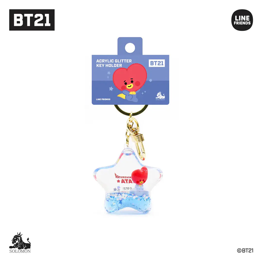 ACRYLIC GLITTER KEY HOLDER BT21