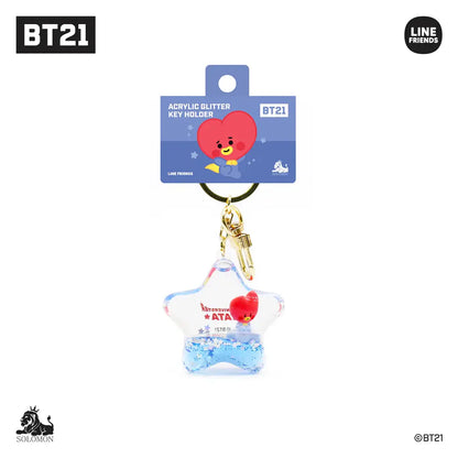 ACRYLIC GLITTER KEY HOLDER BT21
