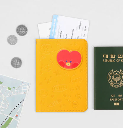 PASSPORT CASE LEATHER PATCH MININI BT21