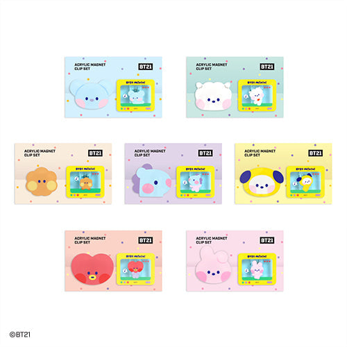 ACRYLIC MAGNET CLIP SET MININI BT21
