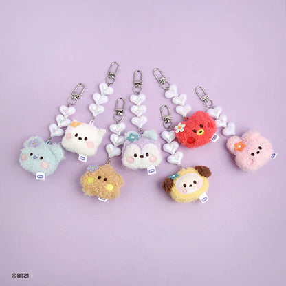 FACE BEADS PLUSH KEYRING MININI BT21