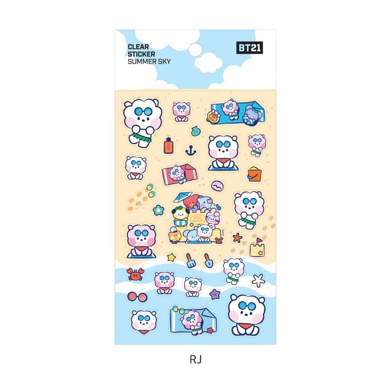 [SUMMER SKY] STICKER CLEAR BT21