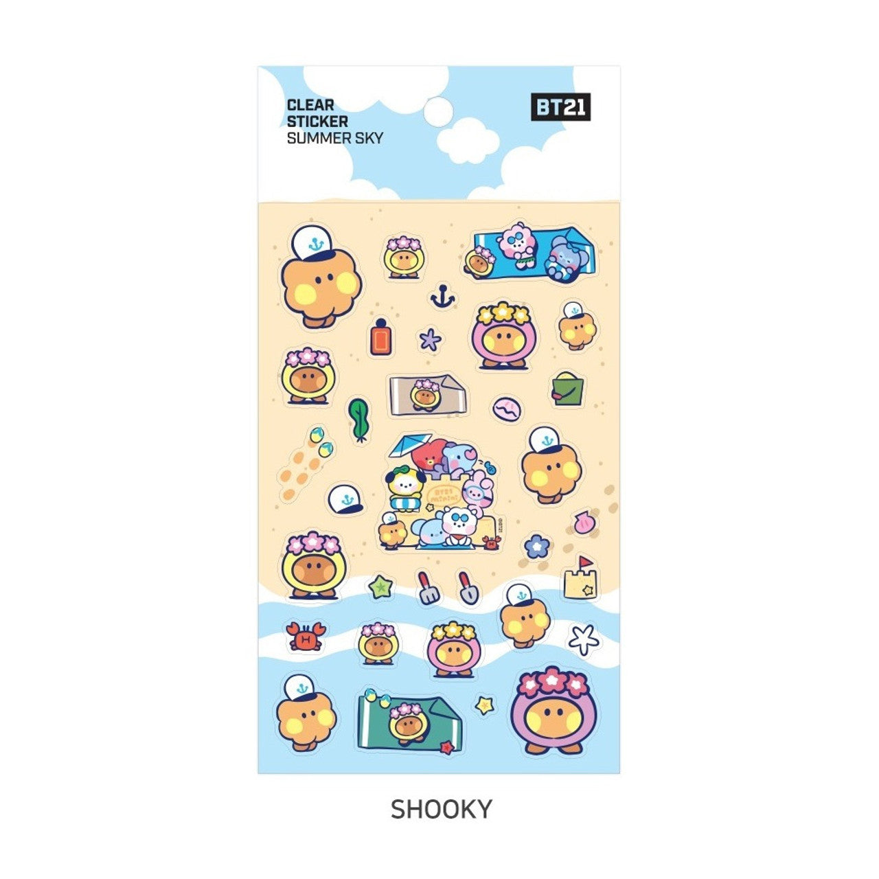 [SUMMER SKY] STICKER CLEAR BT21