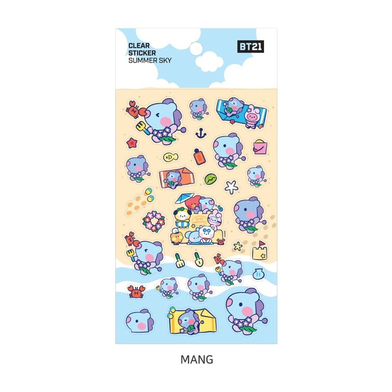 [SUMMER SKY] STICKER CLEAR BT21