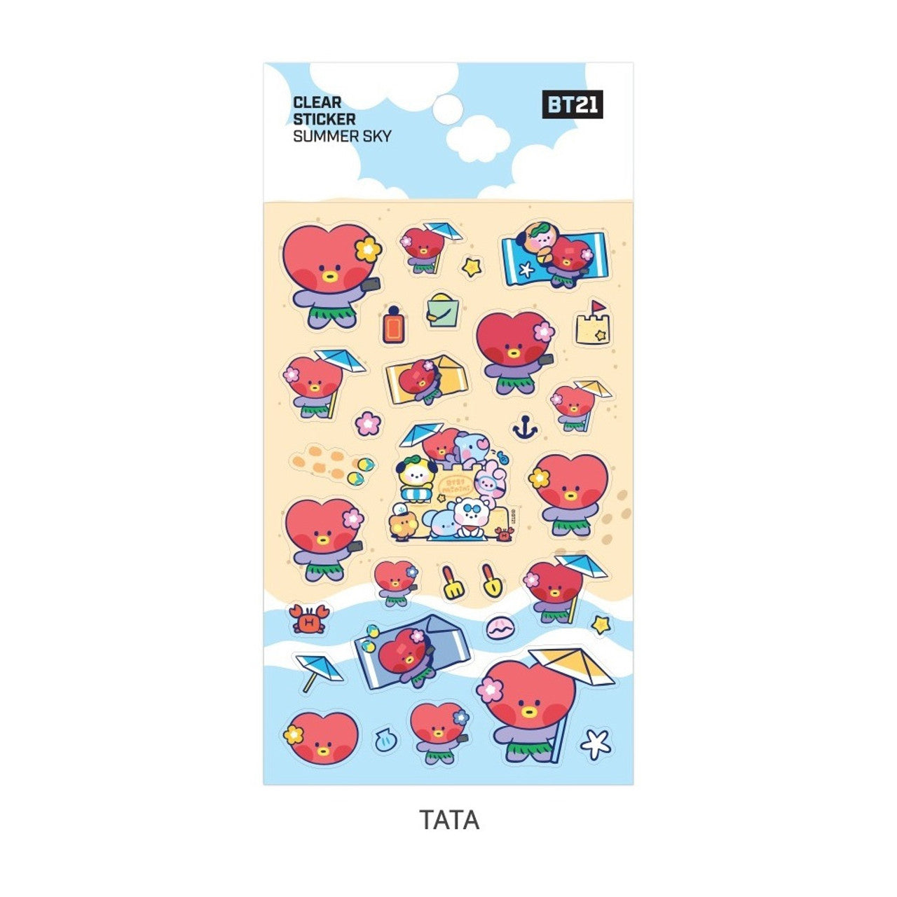 [SUMMER SKY] STICKER CLEAR BT21