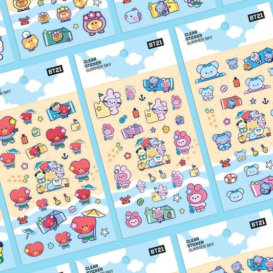 [SUMMER SKY] STICKER CLEAR BT21