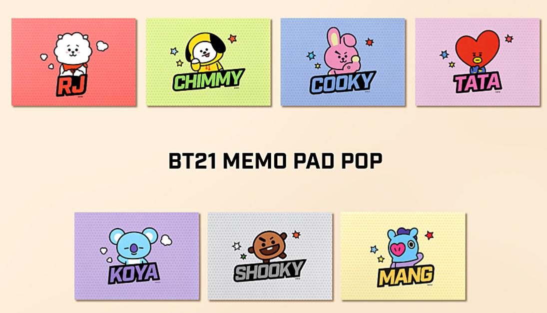 MEMO PAD POP BT21