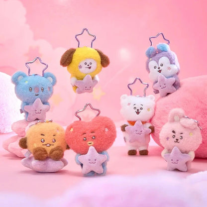THE JOURNEY PURPLE STAR PLUSH KEYRING BT21