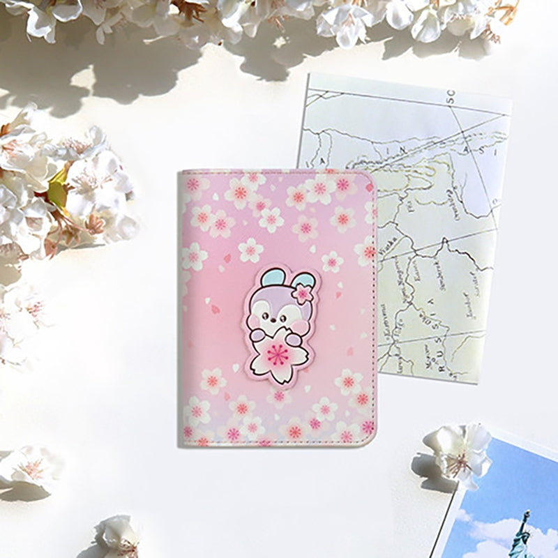 [CHERRY BLOSSOM] PASSPORT CASE LEATHER PATCH BT21