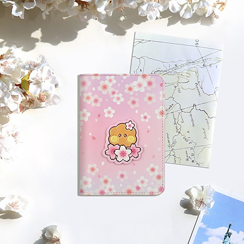[CHERRY BLOSSOM] PASSPORT CASE LEATHER PATCH BT21