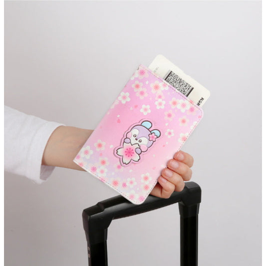 [CHERRY BLOSSOM] PASSPORT CASE LEATHER PATCH BT21