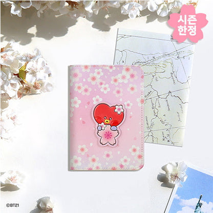 [CHERRY BLOSSOM] PASSPORT CASE LEATHER PATCH BT21