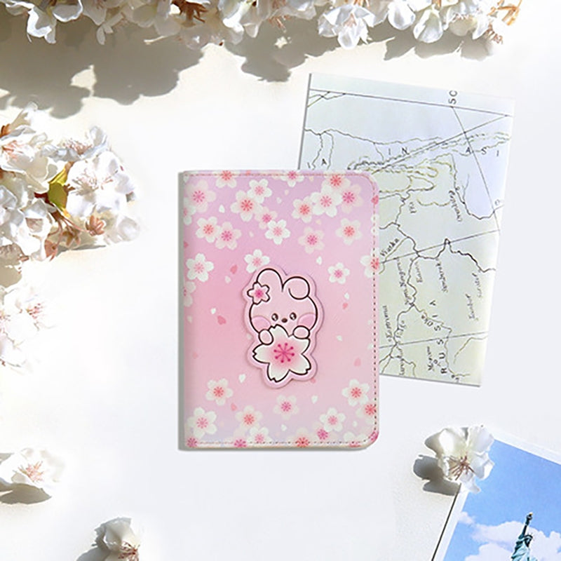 [CHERRY BLOSSOM] PASSPORT CASE LEATHER PATCH BT21
