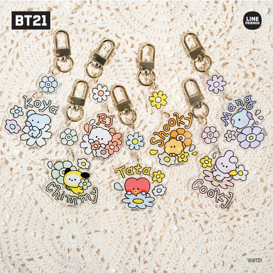ACRYLIC KEYRING FLOWER BT21
