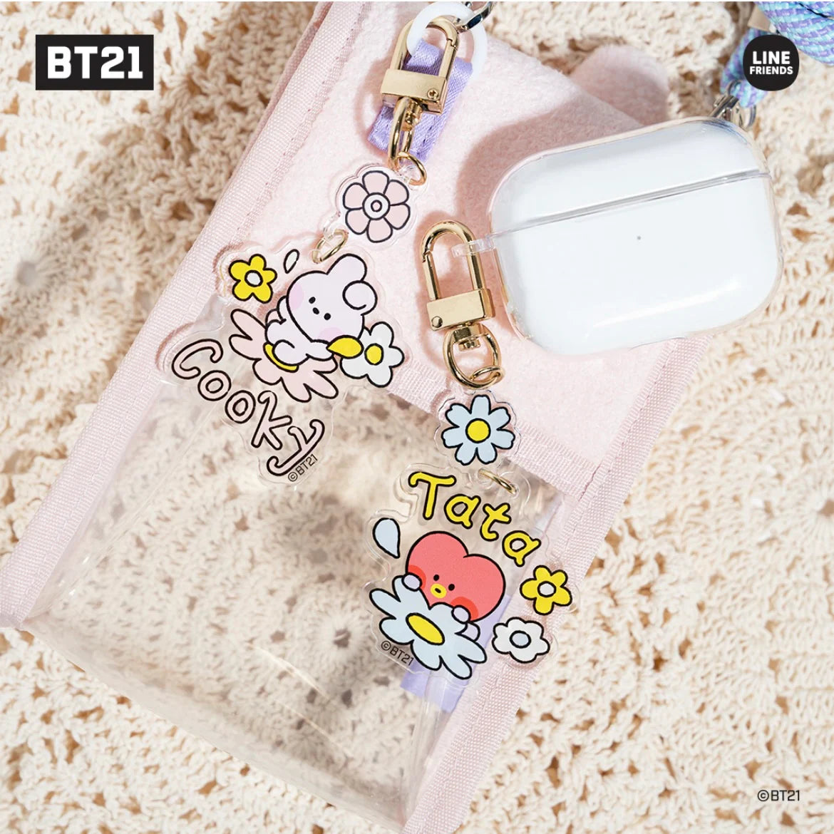 ACRYLIC KEYRING FLOWER BT21
