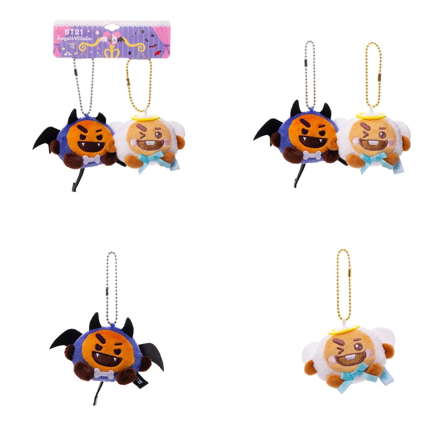 [ANGEL & VILLAIN] PLUSH KEYRING BAG CHARM BT21