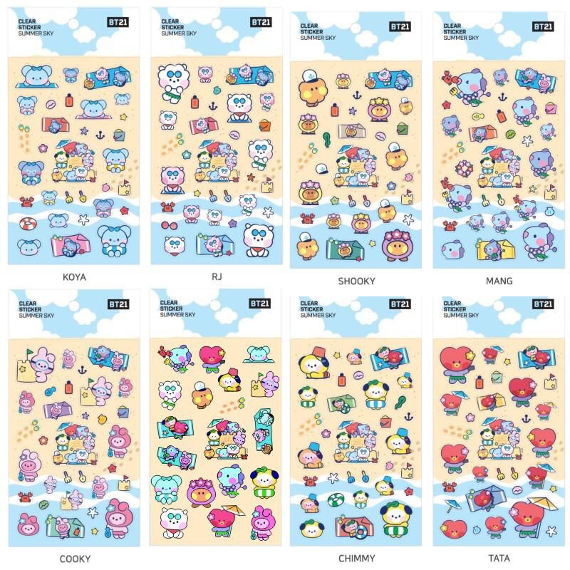 [SUMMER SKY] STICKER CLEAR BT21