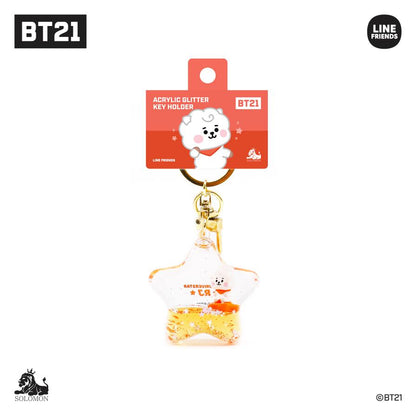 ACRYLIC GLITTER KEY HOLDER BT21