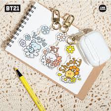 ACRYLIC KEYRING FLOWER BT21
