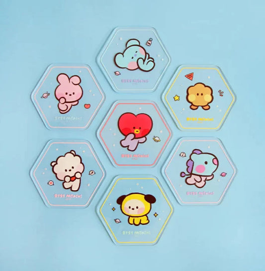 ACRYLIC COASTER MININI HEXAGON BT21